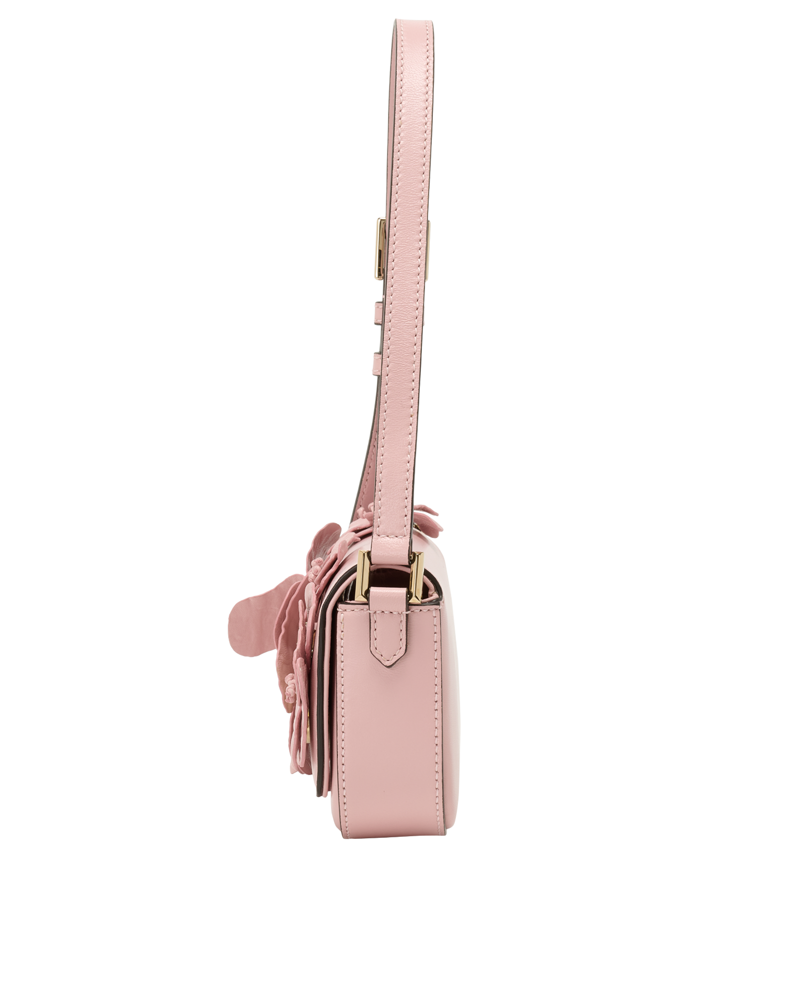 Mini Avenue Floral Applique Shoulder Bag, &pound;295, Handbags, Pink, Leather, Bottom view